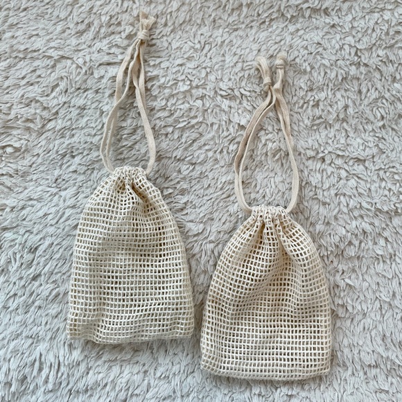 Bundle of 2 Cream Drawstring Net Bags - Picture 6 of 7